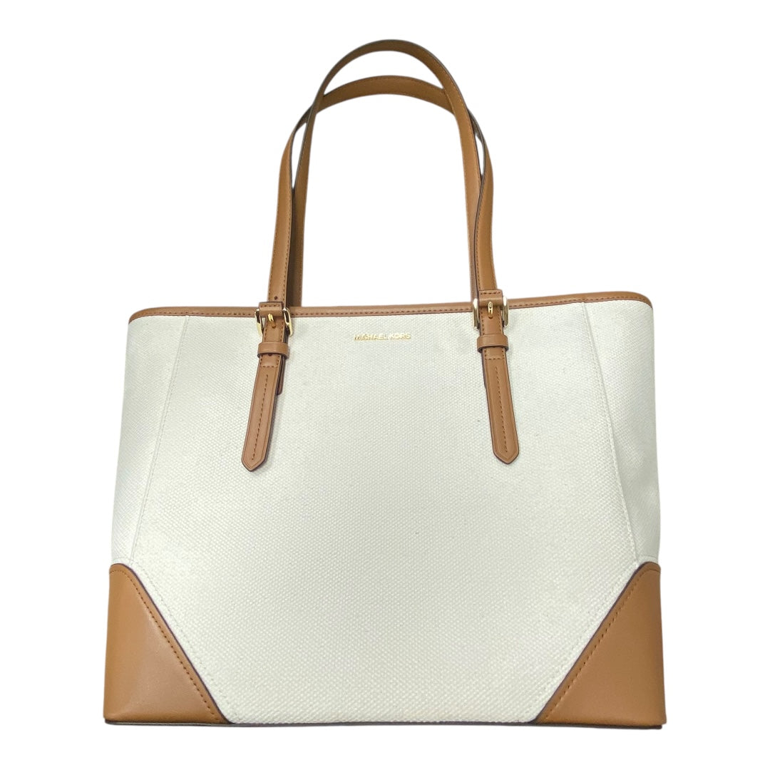 Handbag Designer By Michael Kors In Brown & Cream, Size:Large