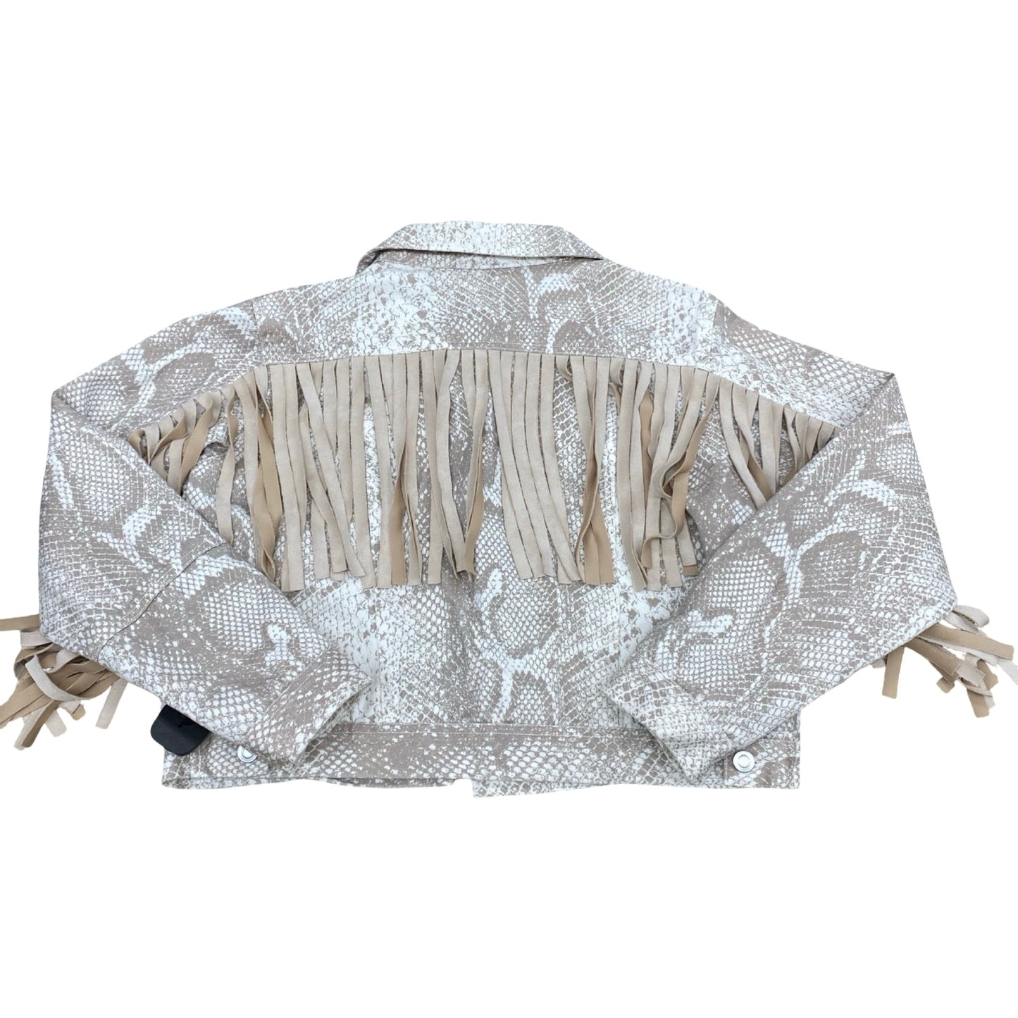 Jacket Denim By Peach Love Cream California In Multi, Size:M