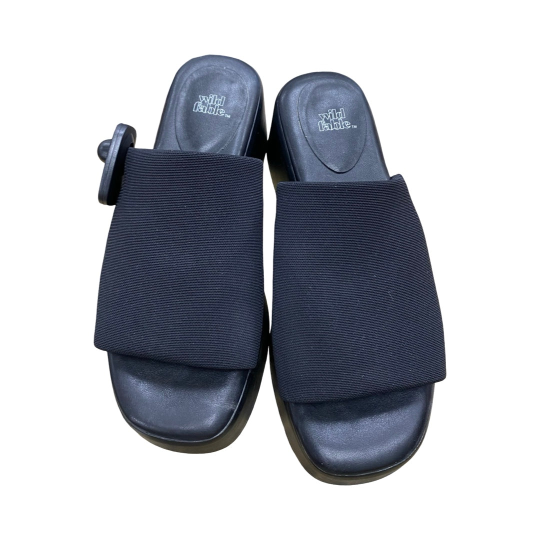 Sandals Heels Wedge By Wild Fable In Black, Size:6.5