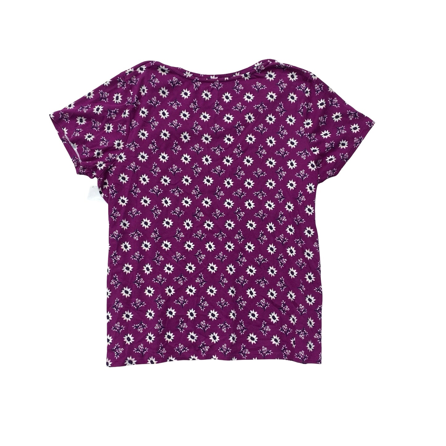 Top Ss Basic By Croft And Barrow In Purple & White, Size:Xl