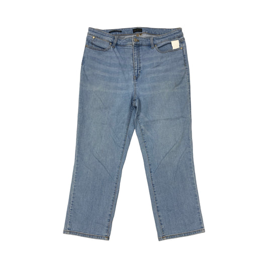 Jeans Straight By Talbots In Blue Denim, Size:14