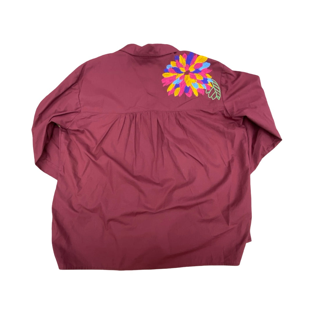 Top Ls By Maeve In Maroon, Size:2