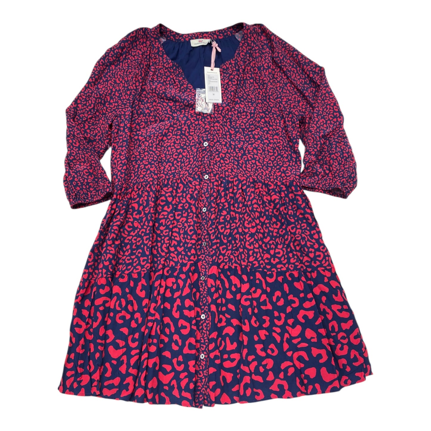 Dress Casual Midi By Vineyard Vines In Blue & Red, Size:M