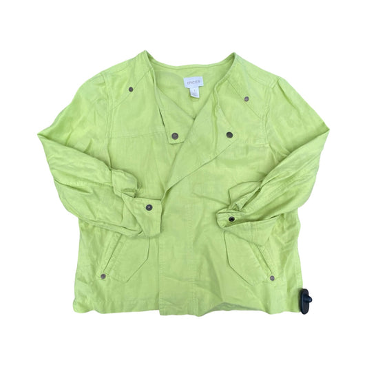 Blazer By Chicos In Green & Yellow, Size:M