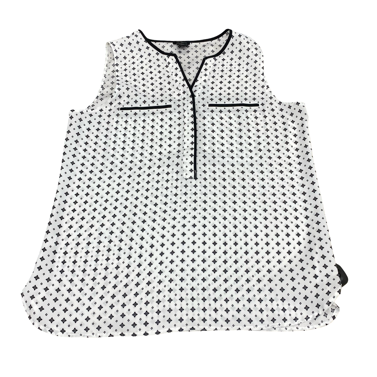 Top Sleeveless By Ann Taylor In Black & White, Size:M