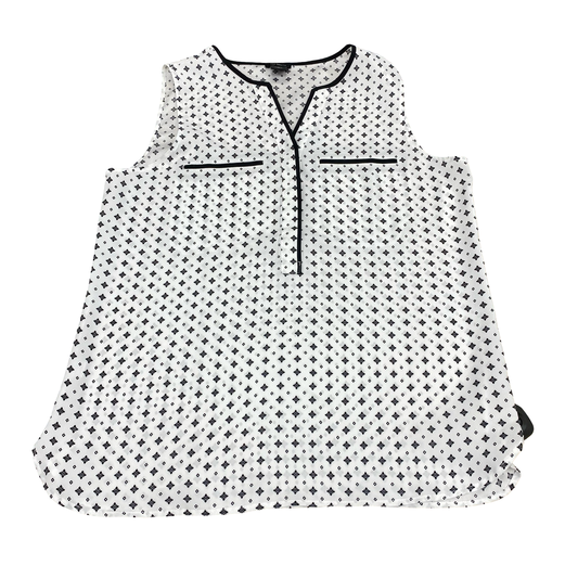 Top Sleeveless By Ann Taylor In Black & White, Size:M