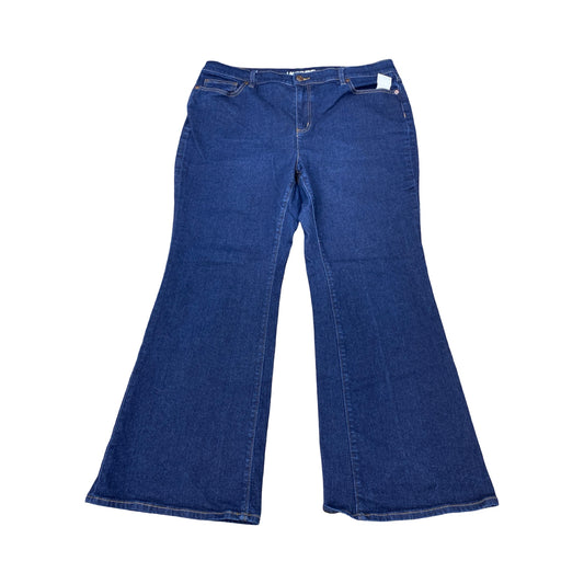 Jeans Flared By Lands End In Blue, Size:18