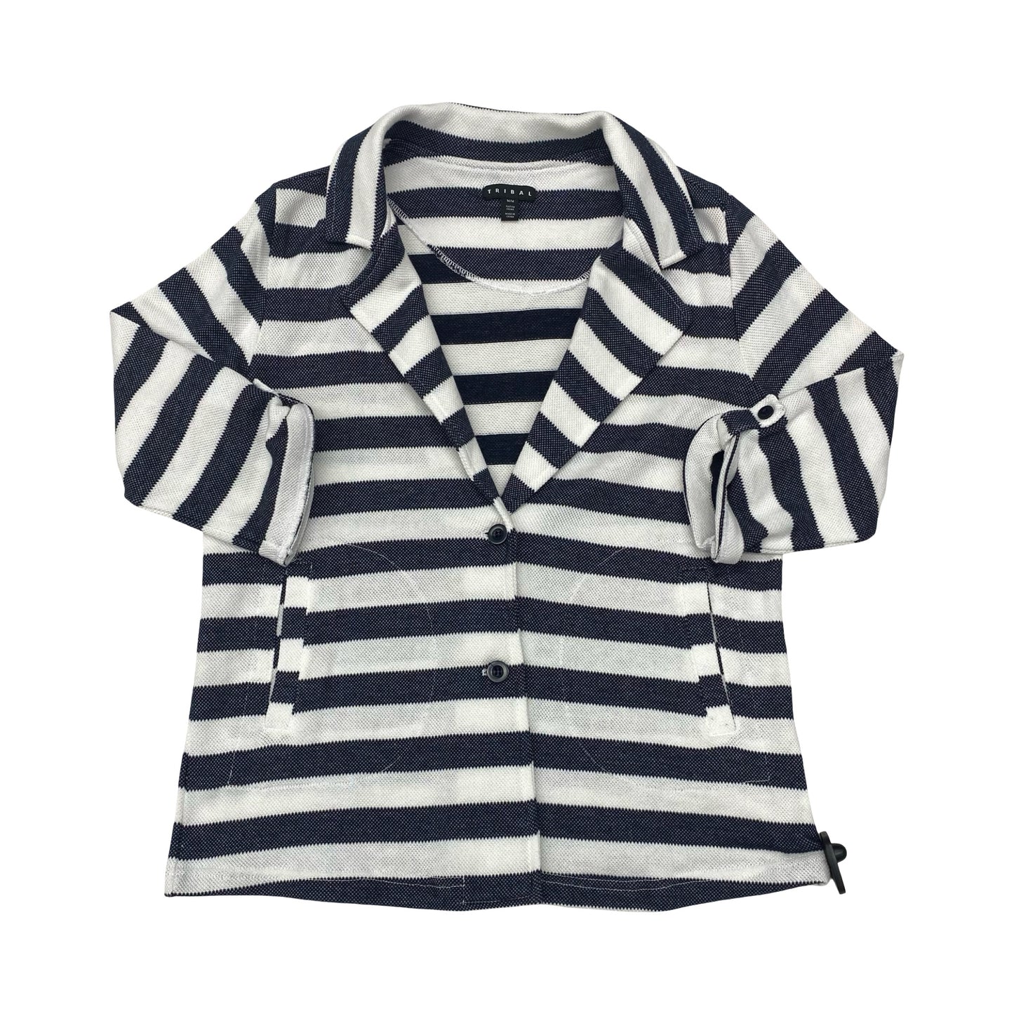 Blazer By Tribal In Striped Pattern, Size:M
