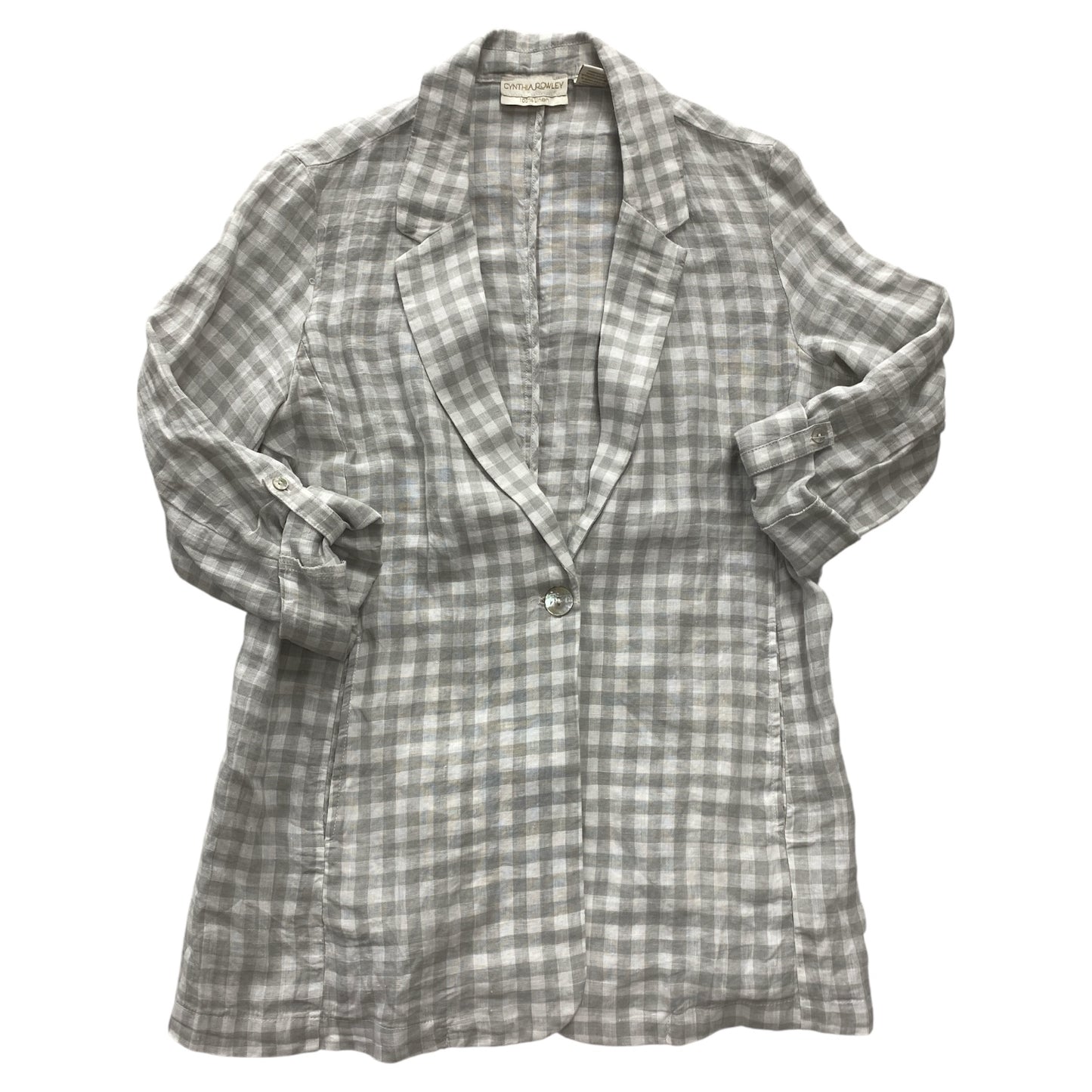 Blazer By Cynthia Rowley In Checkered Pattern, Size:M