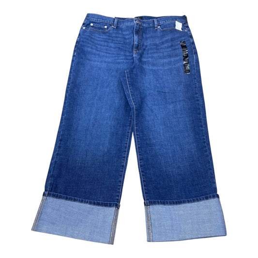Jeans Straight By Banana Republic In Blue Denim, Size:18