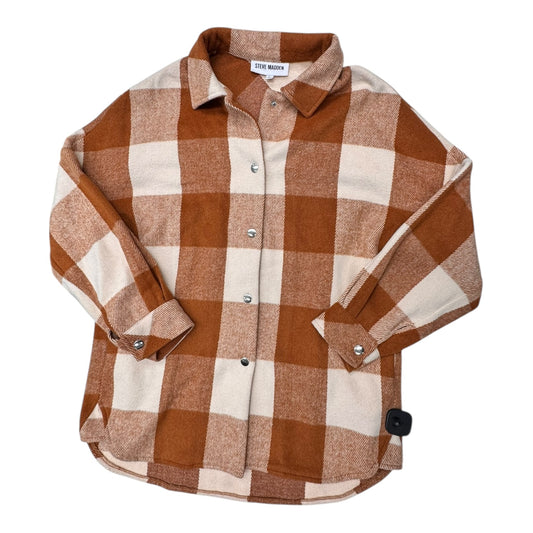 Jacket Shirt By Steve Madden In Checkered Pattern, Size:L