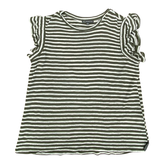 Top Sleeveless By Adrianna Papell In Green & White, Size:L