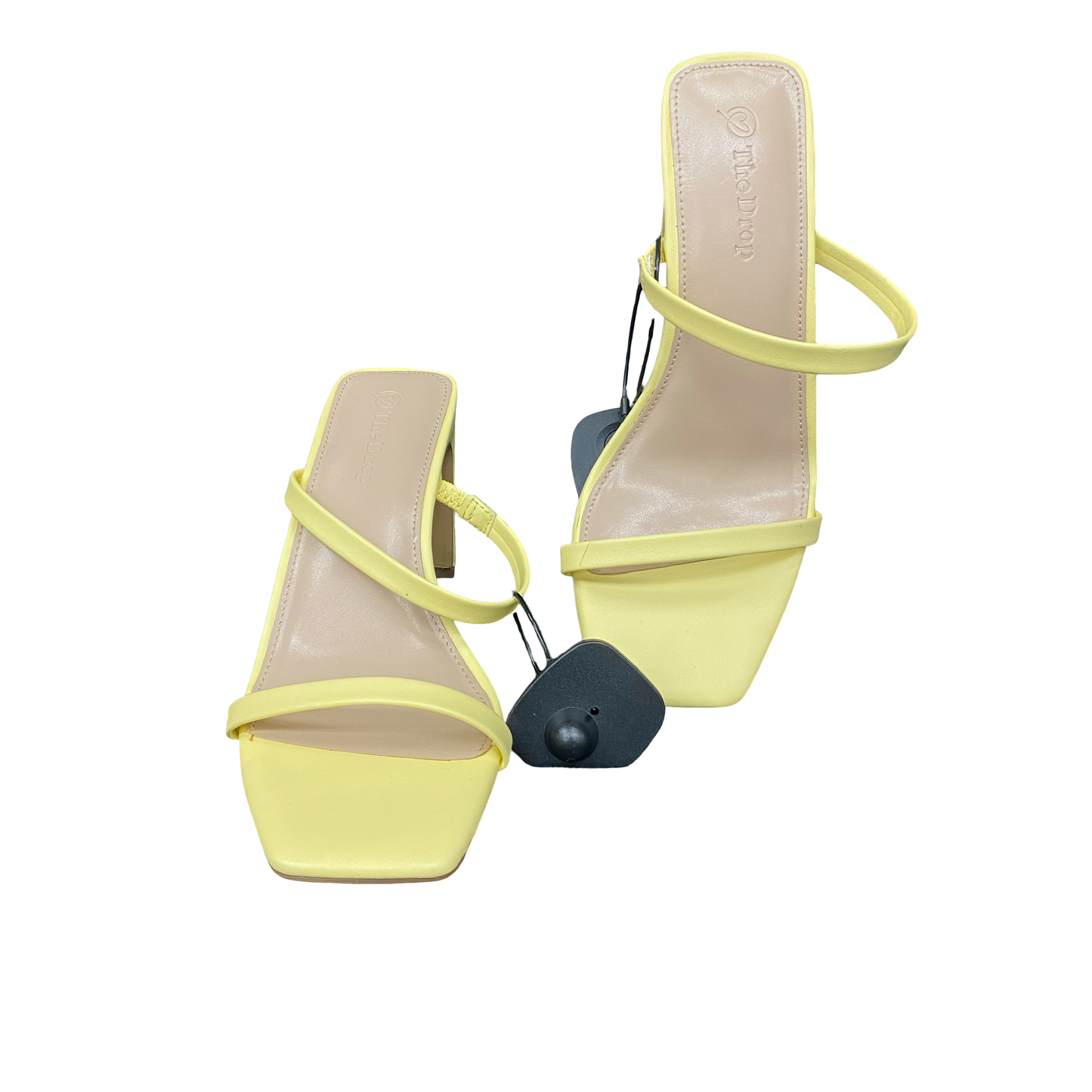 Sandals Heels Kitten By The Drop In Yellow, Size:6