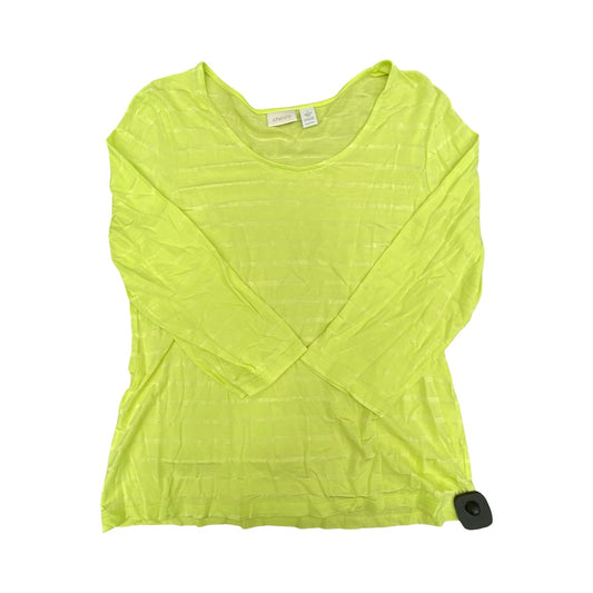 Top 3/4 Sleeve By Chicos In Yellow, Size:M