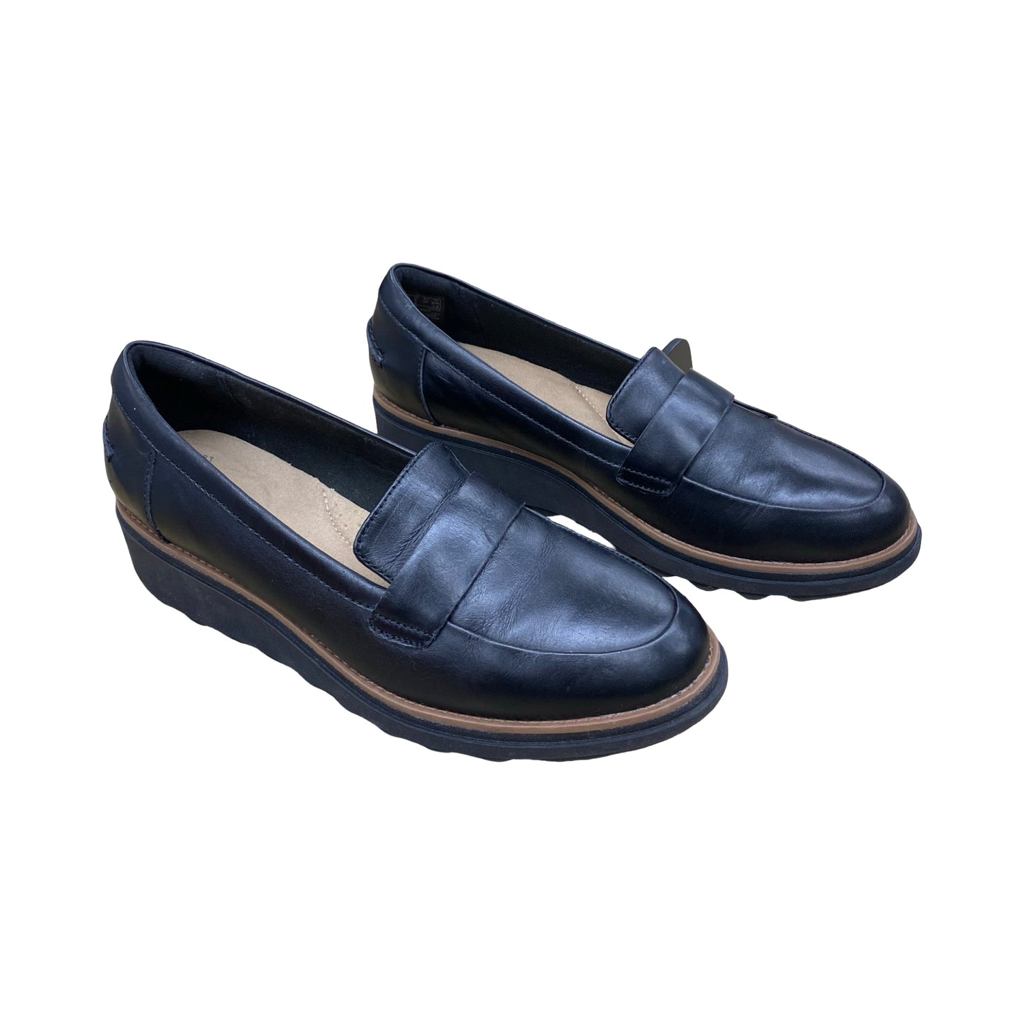 Shoes Flats By Clarks In Black, Size:8