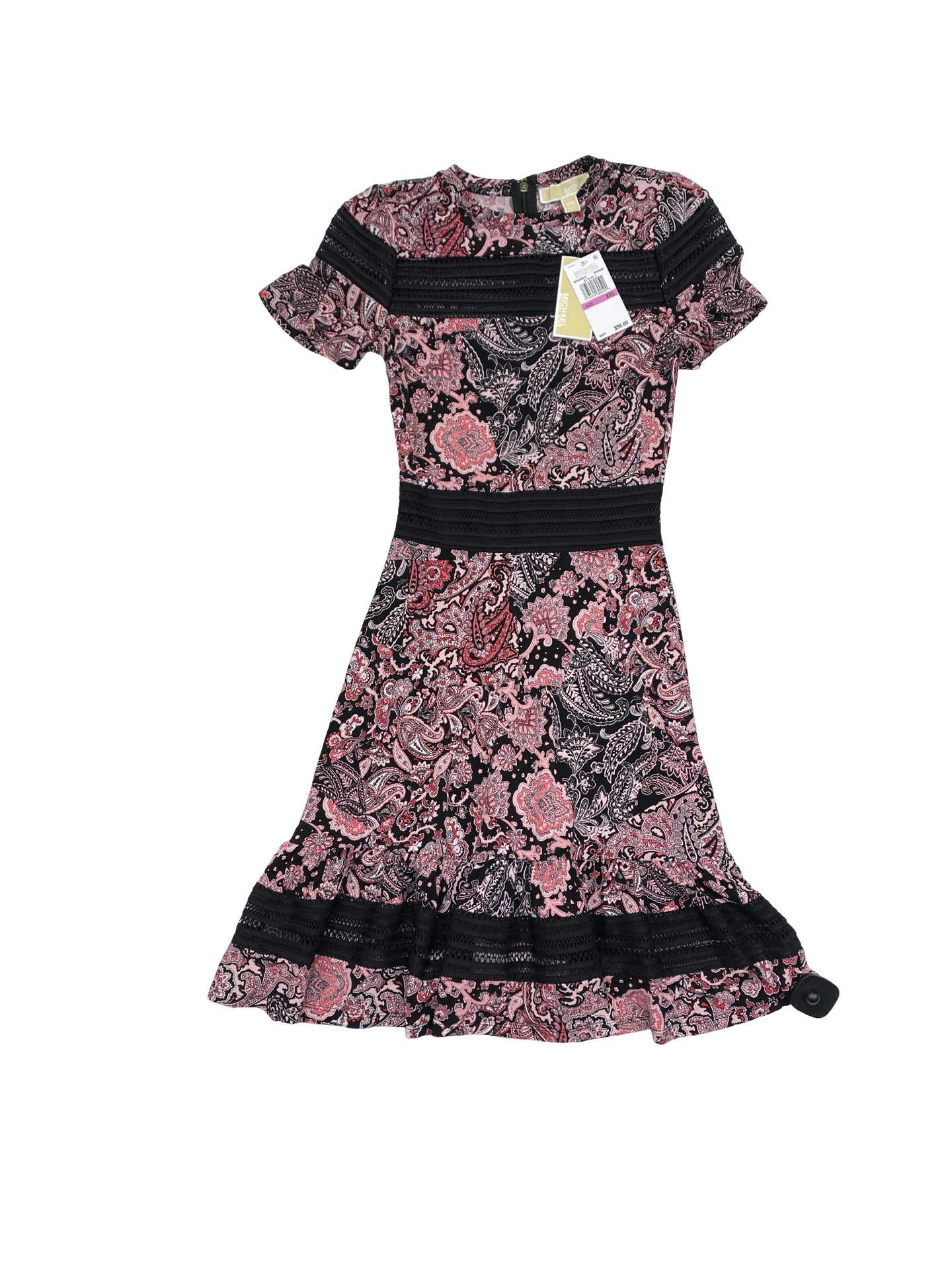 Dress Party Midi By Michael By Michael Kors In Black & Pink, Size:XXS