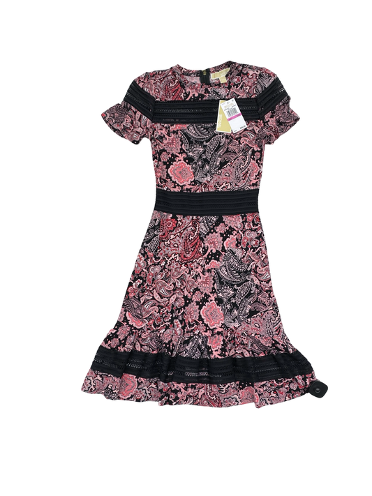 Dress Party Midi By Michael By Michael Kors In Black & Pink, Size:XXS