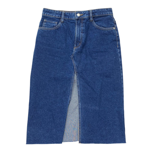 Skirt Midi By Zara In Blue Denim, Size:M