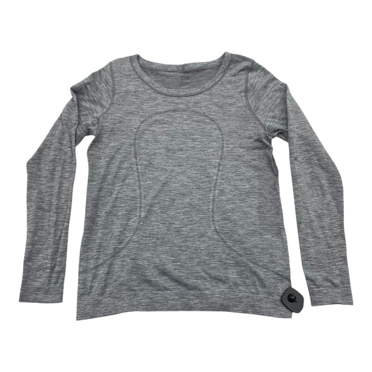 Athletic Top Ls Collar By Lululemon In Grey, Size:M