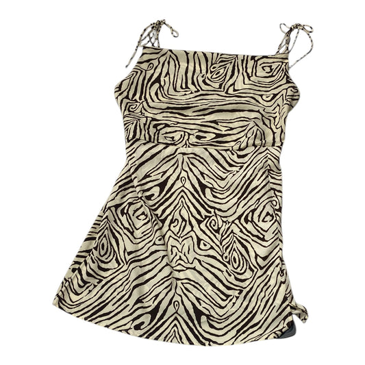 Dress Casual Midi By Cmc In Brown & Tan, Size:L