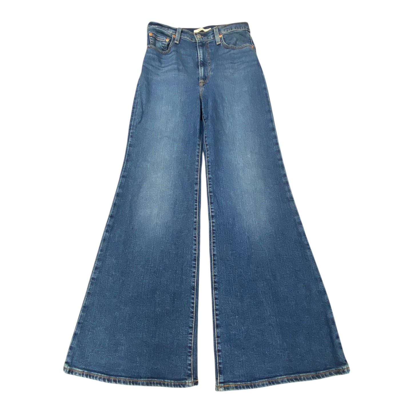 Jeans Flared By Levis In Blue Denim, Size:6