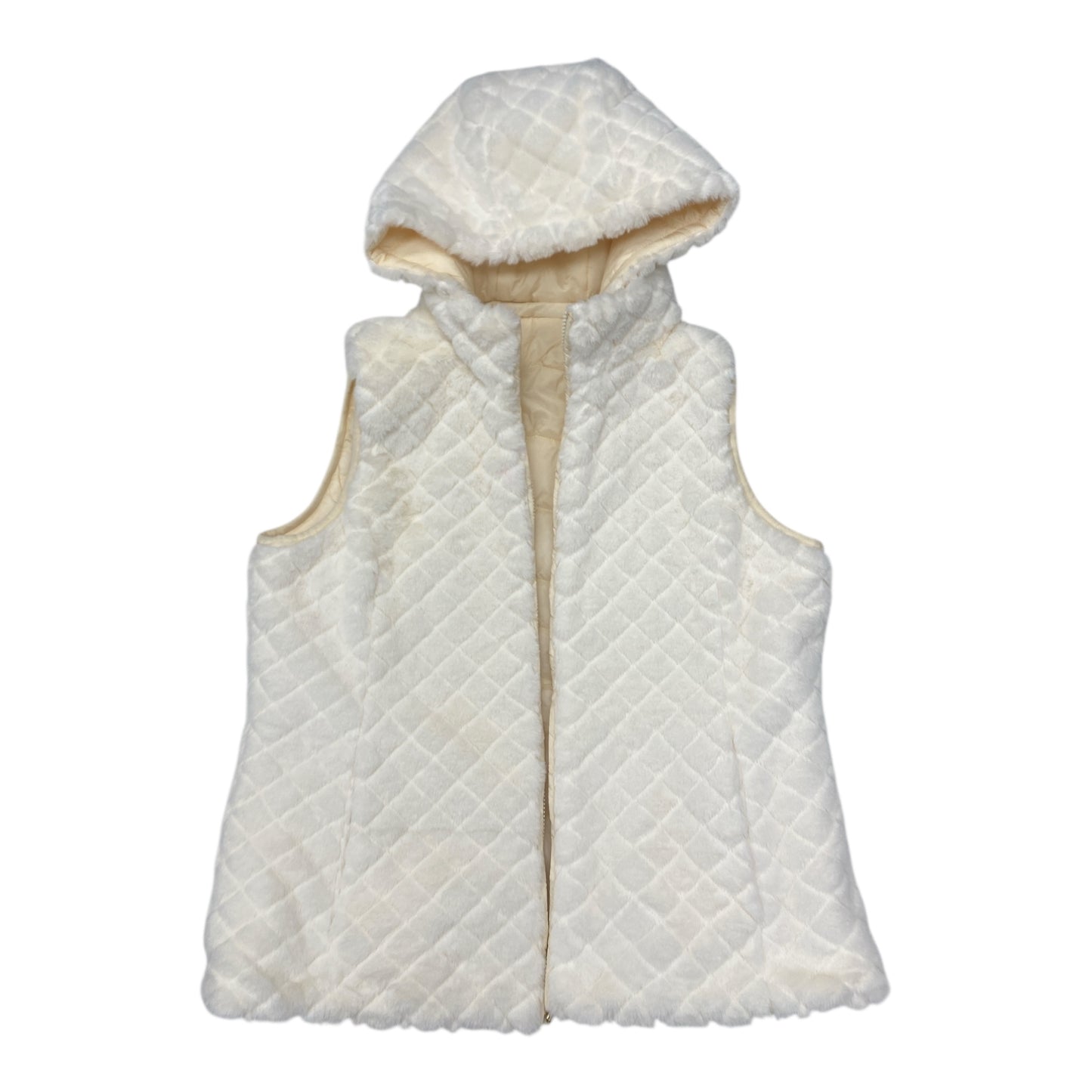 Vest Puffer & Quilted By Gallery In Cream, Size:L
