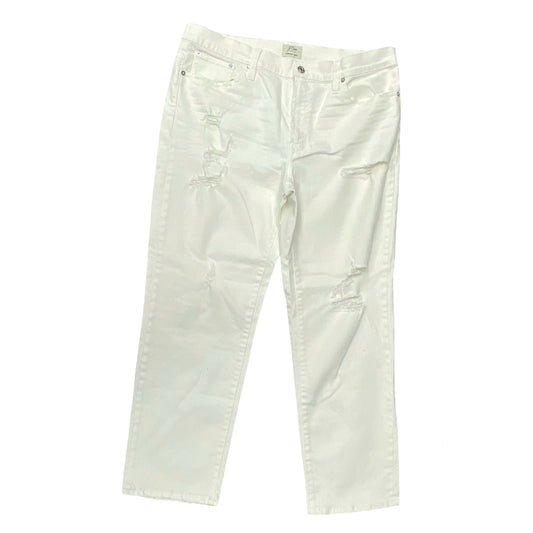 Jeans Cropped By J. Crew In White, Size:14