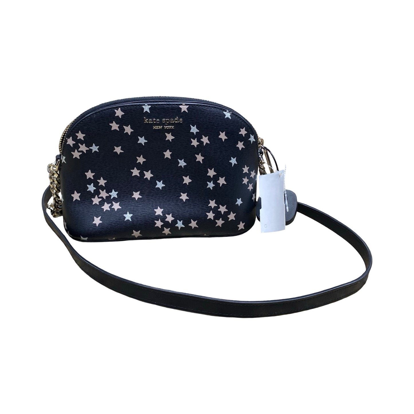 Handbag Designer By Kate Spade In Black & Silver, Size:Small