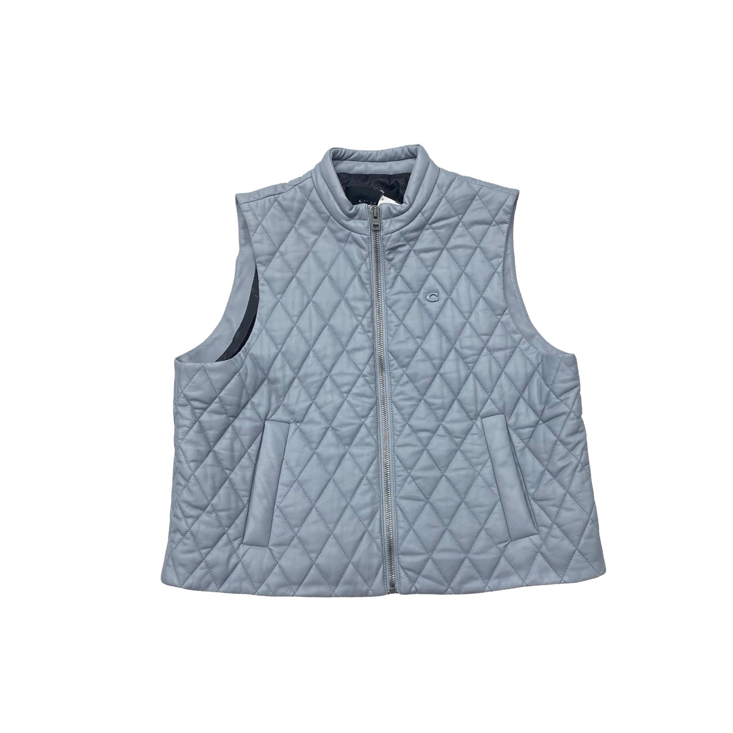 Vest Designer By Coach In Grey, Size:Xl