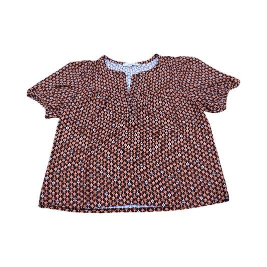 Top Ss By Loft In Black & Orange, Size:L
