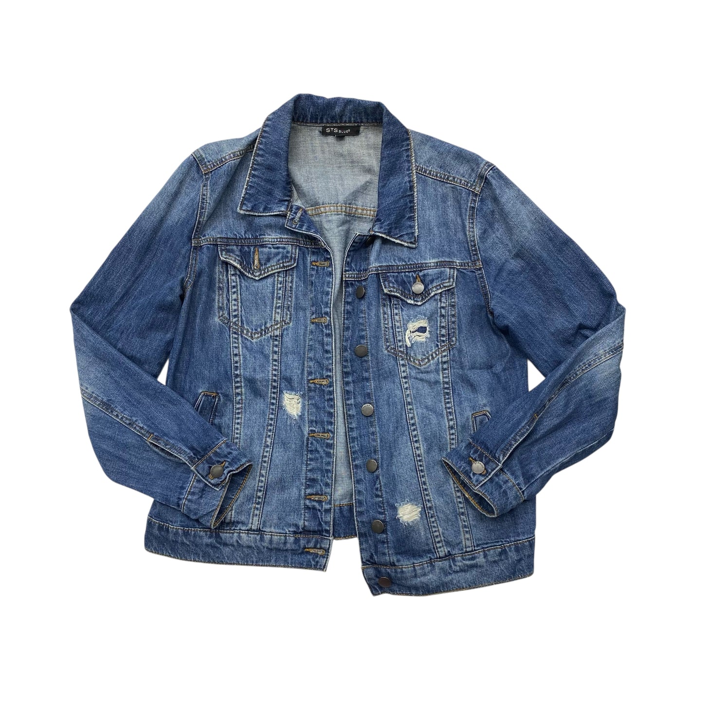 Jacket Denim By Sts Blue In Blue Denim, Size:S