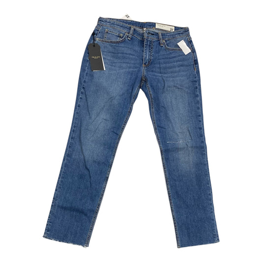 Jeans Wide Leg By Rag & Bones Jeans In Blue Denim, Size:4