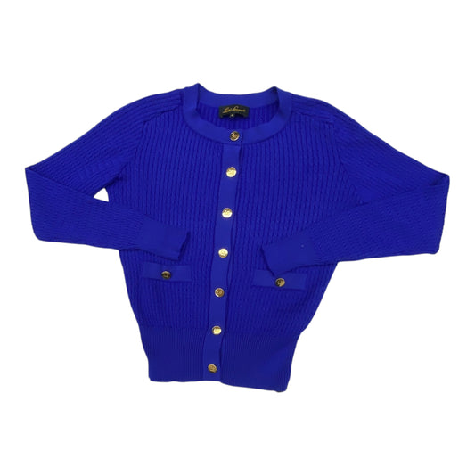 Sweater Cardigan Designer By Louisa Spagnoli In Blue, Size:S