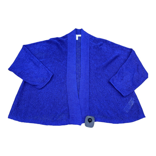 Sweater Cardigan Designer By Eileen Fisher In Blue, Size:S