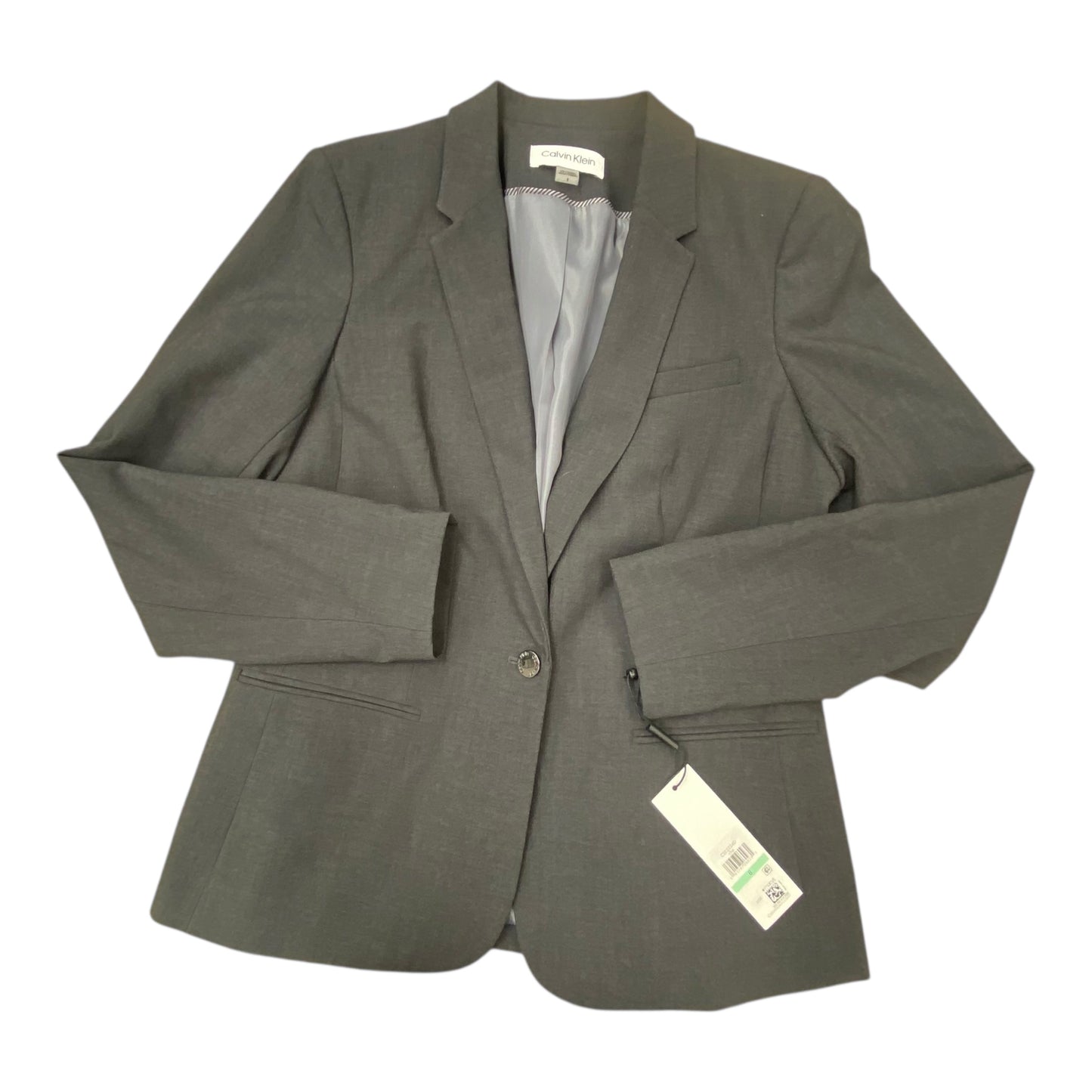 Blazer By Calvin Klein In Grey, Size:8
