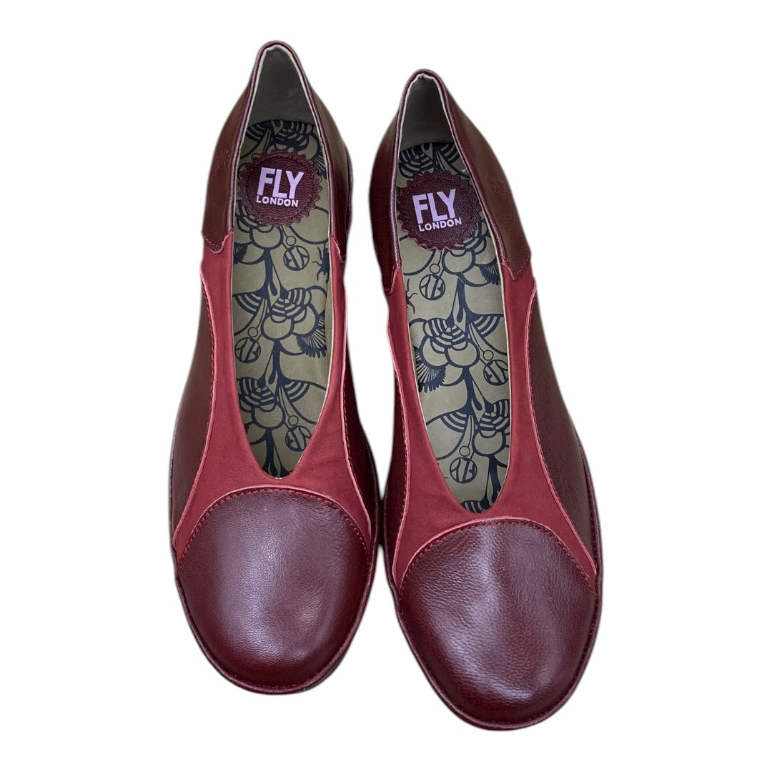 Shoes Heels Wedge By Fly London In Maroon, Size:10.5