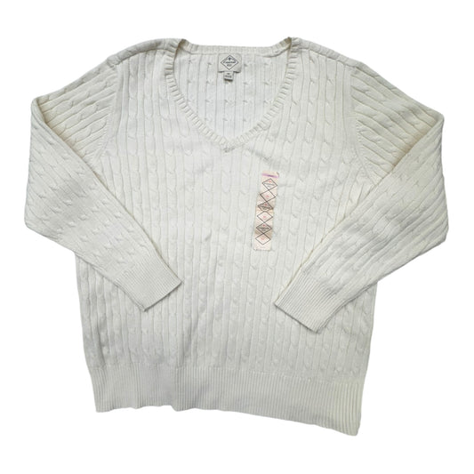 Sweater By St Johns Bay In White, Size:3X