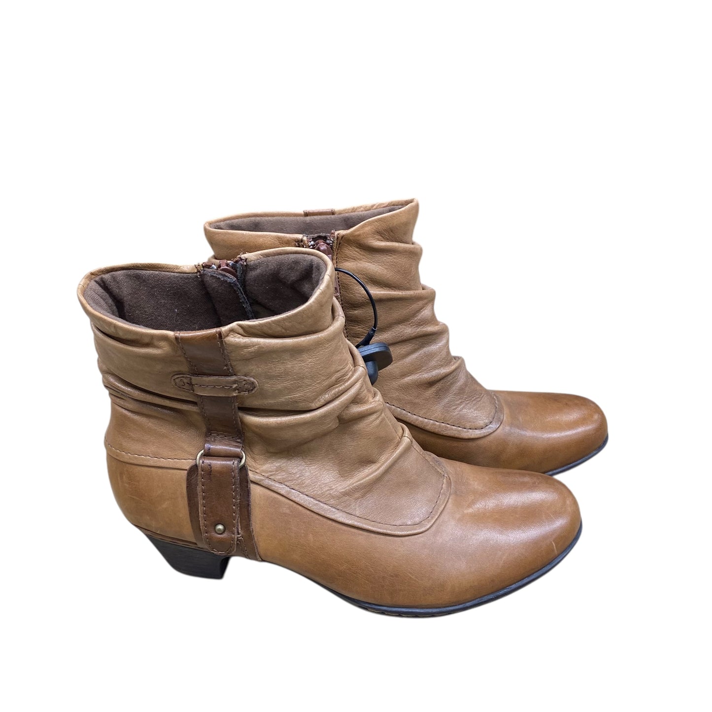 Boots Ankle Heels By Cobb Hill In Brown, Size:7.5