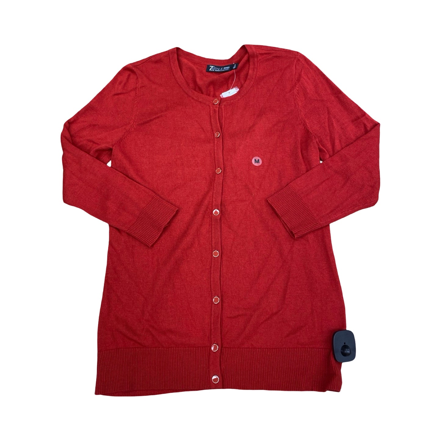 Sweater Cardigan By 7th Ave In Red, Size:M