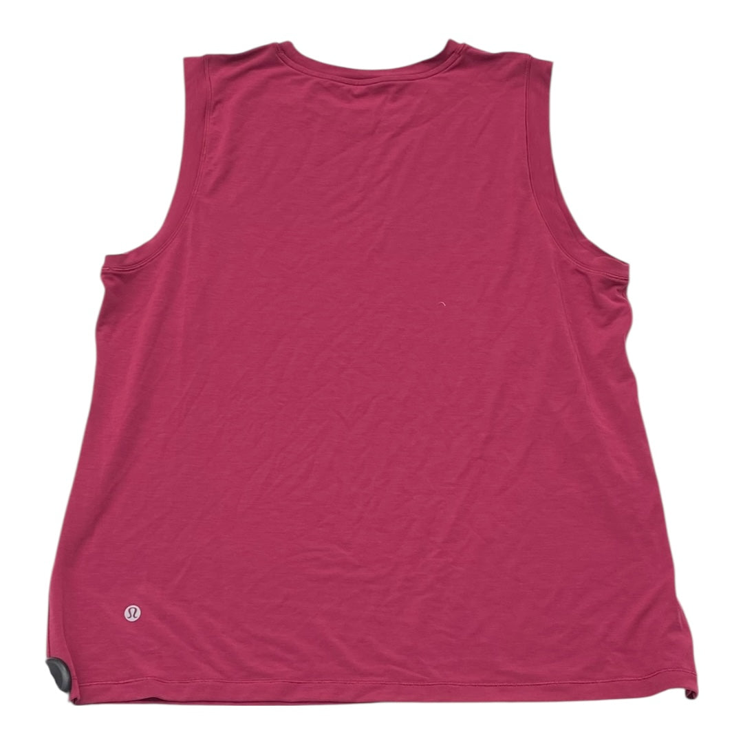 Athletic Tank Top By Lululemon In Pink, Size:L