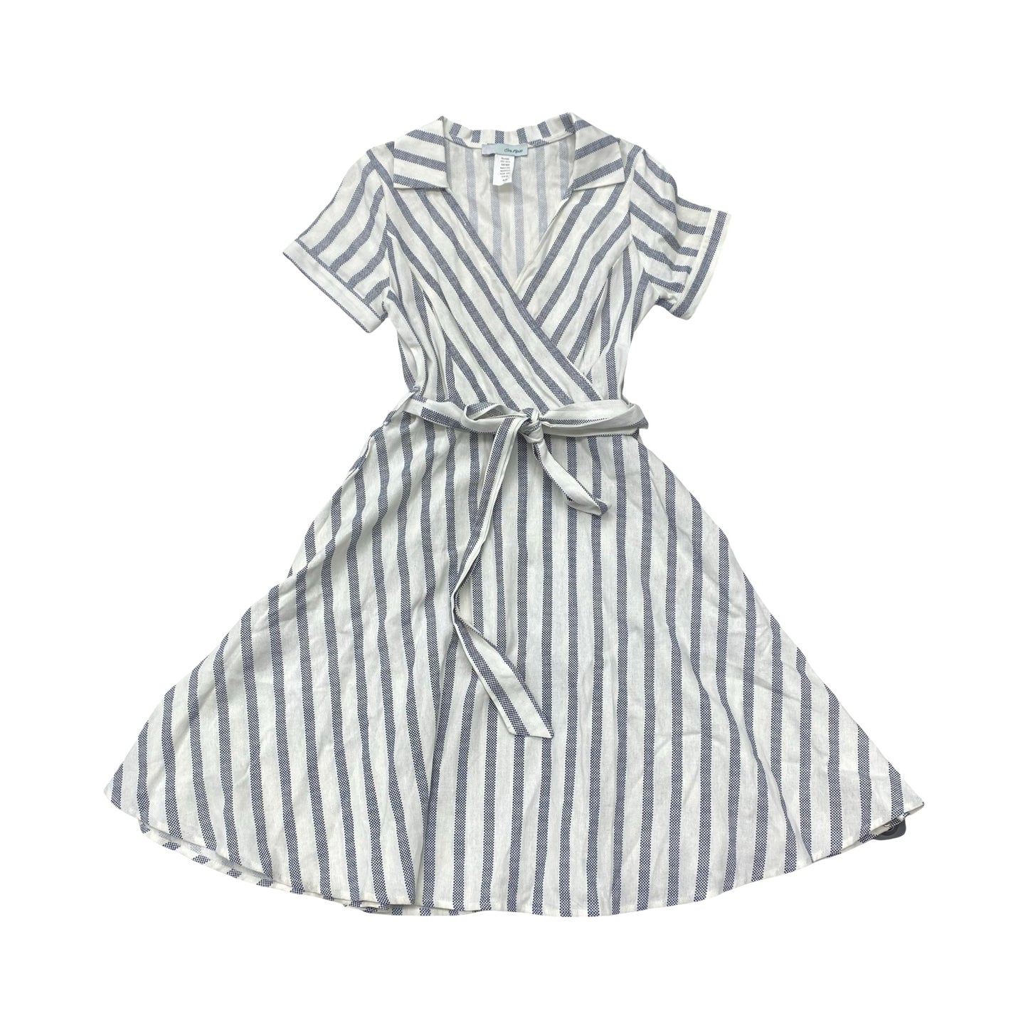 Dress Casual Midi By Eva Rose In Blue & White, Size:Xs