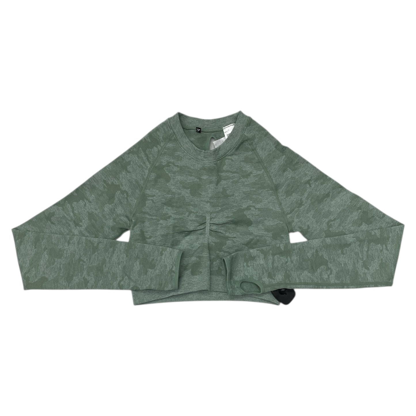 Athletic Top Ls Crewneck By Gym Shark In Camouflage Print, Size:M