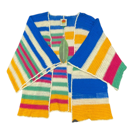 Sweater Cardigan Designer By Farm Rio In Striped Pattern, Size:S