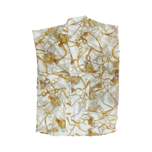 Swimwear Cover-Up By Fashion Nova In Gold & White, Size:1X