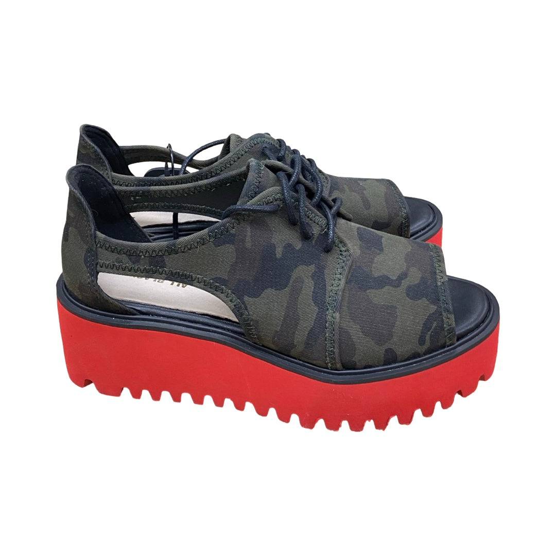Shoes Heels Platform By Cmc In Camouflage Print, Size:8