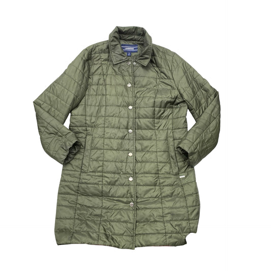 Jacket Puffer & Quilted By Lands End In Green, Size:14