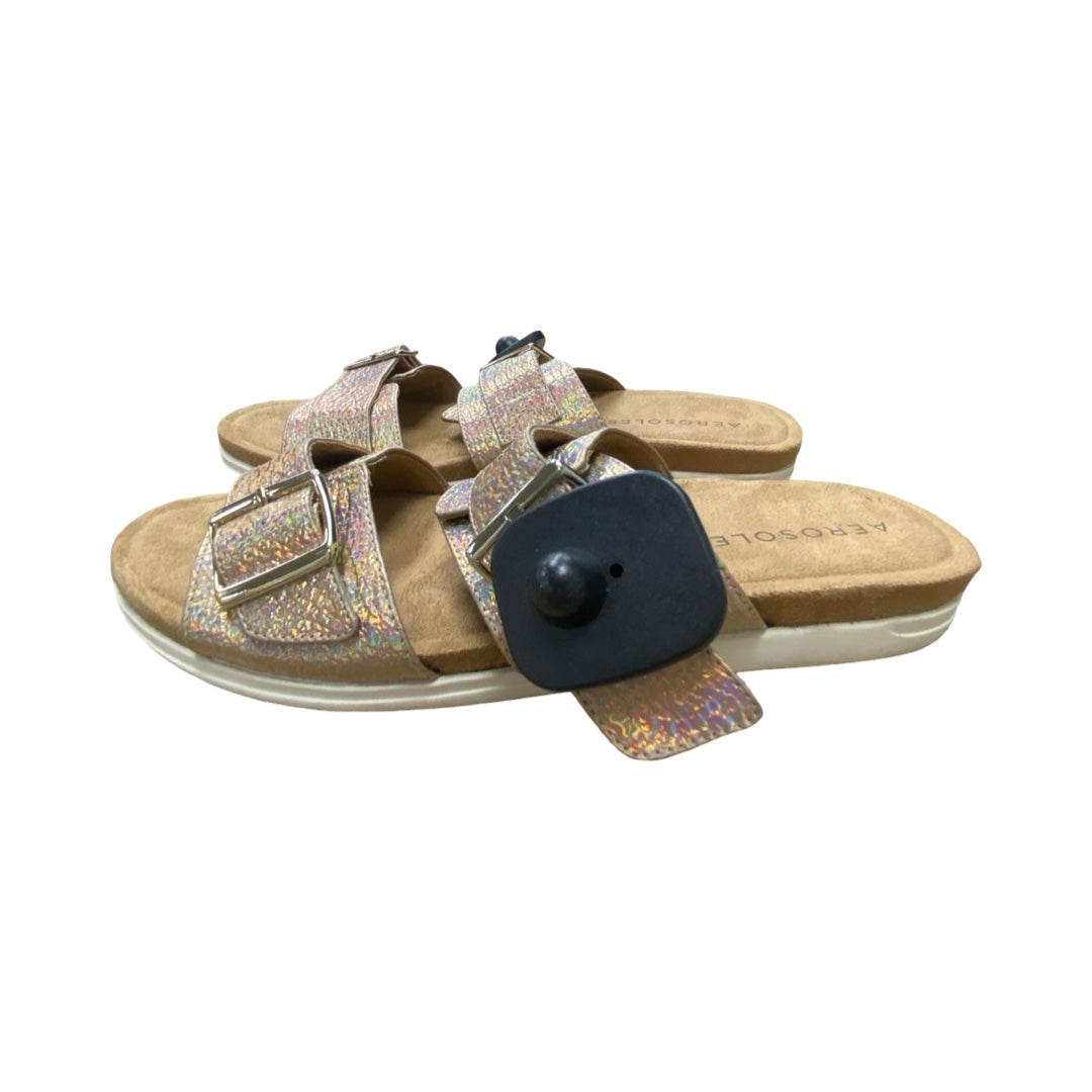 Sandals Flats By Aerosoles In Gold, Size:11