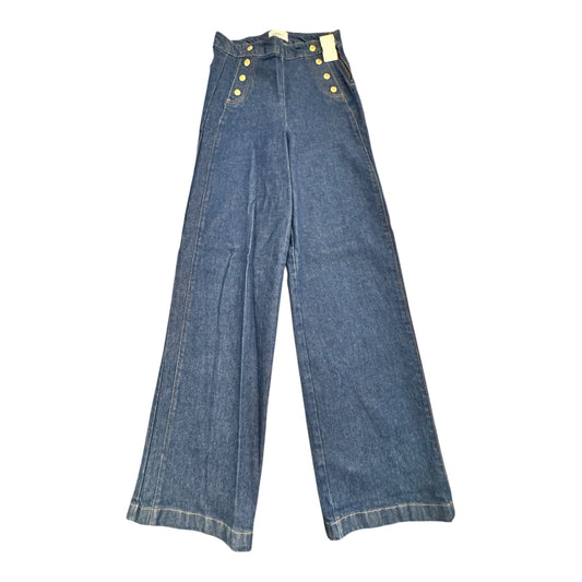 Jeans Wide Leg By Frame In Blue, Size:2