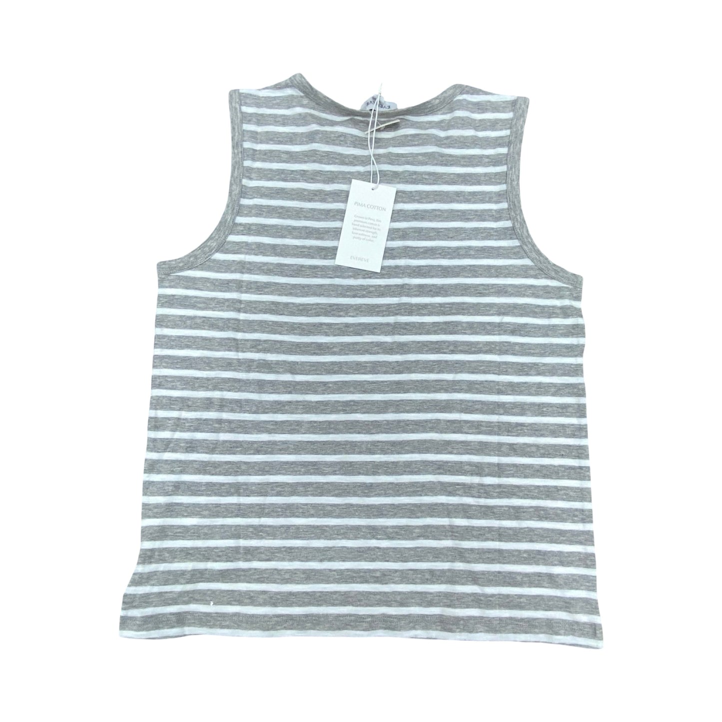 Top Sleeveless By Evereve In Grey & White, Size:M