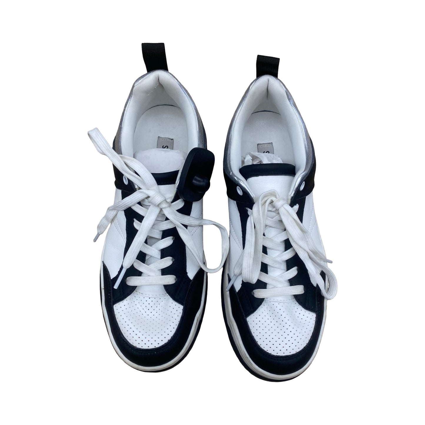 Shoes Sneakers By Steve Madden In Black & White, Size:9.5